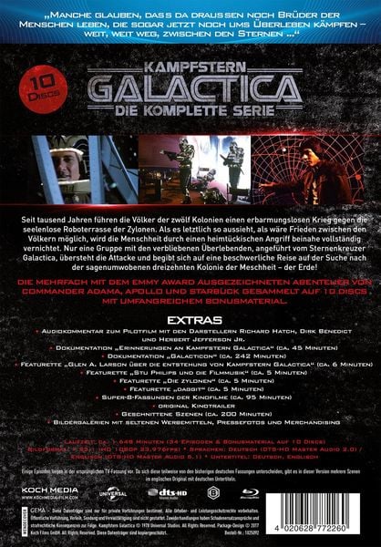 Produktbild: Kampfstern Galactica - Die komplette Serie in HD (Keepcase) (9 BRs + 1 DVD)