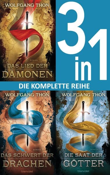 Produktbild: Die-drei-Prophezeiungen-Trilogie: - Das Lied der D&auml;monen / Das Schwert der Drachen / Die Saat der G&ouml;tter (3in1-Bundle)