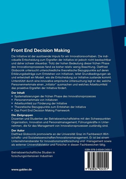 Produktbild: Front End Decision Making