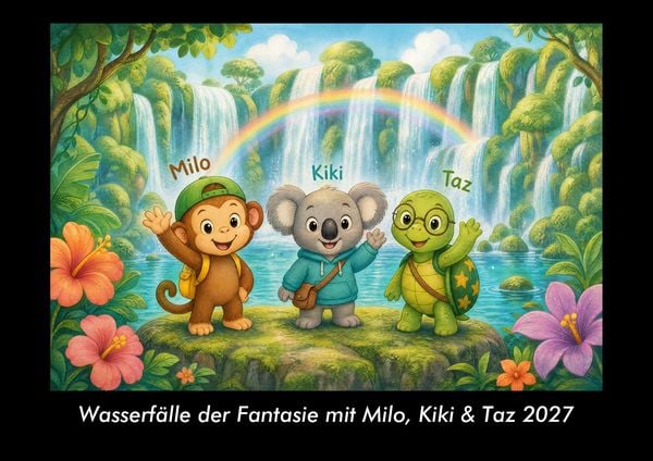 Produktbild: Wasserf&auml;lle der Fantasie mit Milo, Kiki & Taz 2027 Fotokalender DIN A3