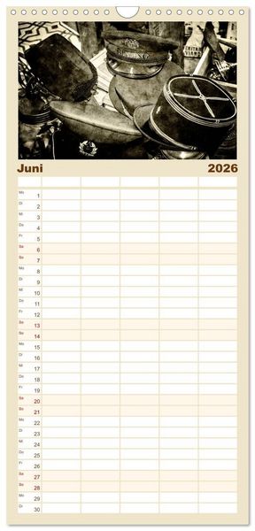 Produktbild: Familienplaner 2026 - Retro mit 5 Spalten (Wandkalender, 21 x 45 cm) CALVENDO