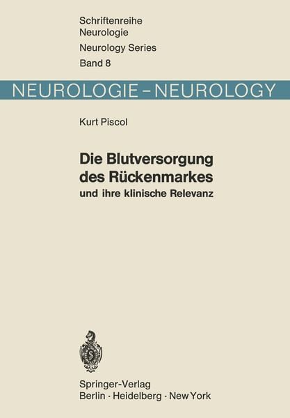 Produktbild: Die Blutversorgung des R&uuml;ckenmarkes und ihre klinische Relevanz
