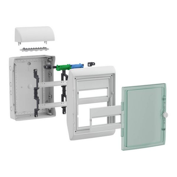Produktbild: Schneider Electric 13433DE Mureva Feuchtraumverteiler Aufputz Anzahl Teilungen = 24 Anzahl Reihen = 2 Inhalt 1 St.