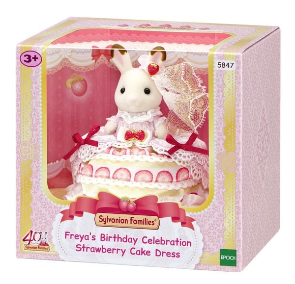 Produktbild: Sylvanian Families 5847 - 40. Jubil&auml;um: Freya im Erdbeer-Geburtstagskleid, Spielfigur