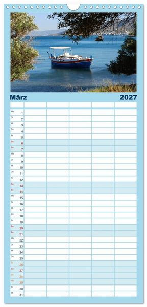 Produktbild: Familienplaner 2027 - Griechenland - Insel Kreta mit 5 Spalten (Wandkalender, 21 x 45 cm) CALVENDO