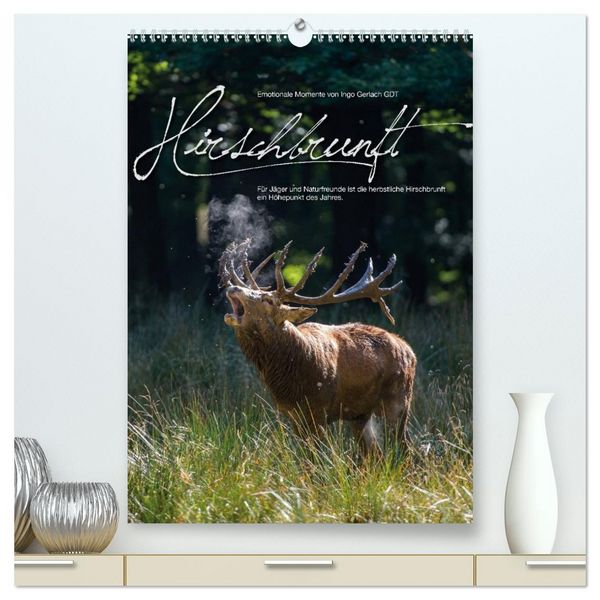 Produktbild: Emotionale Momente: Hirschbrunft (hochwertiger Premium Wandkalender 2026 DIN A2 hoch), Kunstdruck in Hochglanz