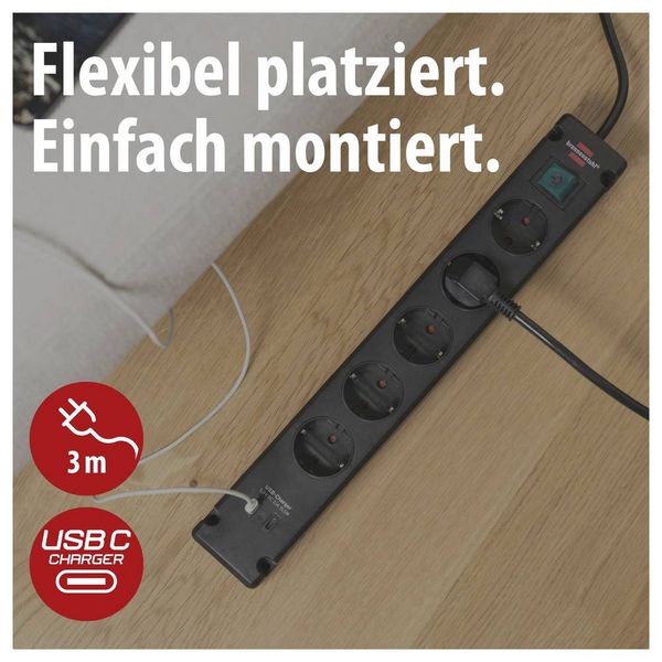Produktbild: Brennenstuhl 1150660415 Steckdosenleiste mit Schalter Schwarz Schutzkontakt 1St.
