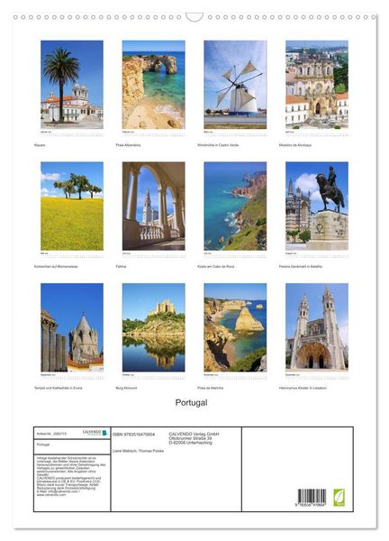 Produktbild: Portugal (Wandkalender 2026 DIN A2 hoch), CALVENDO Monatskalender