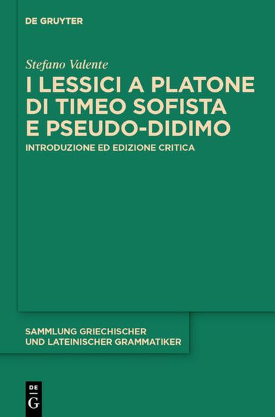 Produktbild: I lessici a Platone di Timeo Sofista e Pseudo-Didimo