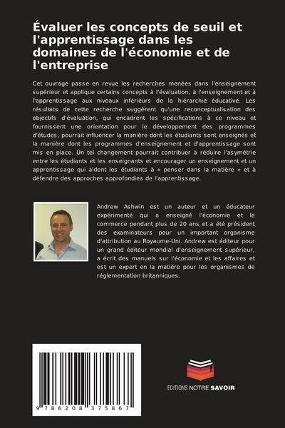 Produktbild: &Eacute;valuer les concepts de seuil et l'apprentissage dans les domaines de l'&eacute;conomie et de l'entreprise