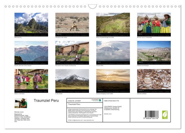 Produktbild: Traumziel Peru (Wandkalender 2026 DIN A3 quer), CALVENDO Monatskalender