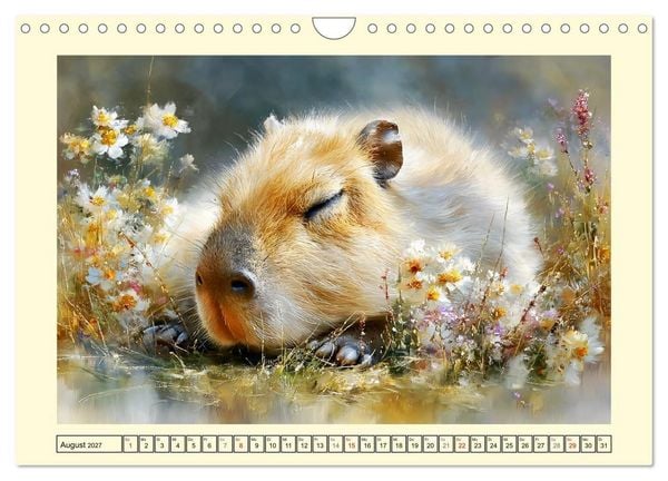 Produktbild: Capybaras. Zarte Momente zwischen Wasser und Wiesen (Wandkalender 2027 DIN A4 quer), CALVENDO Monatskalender