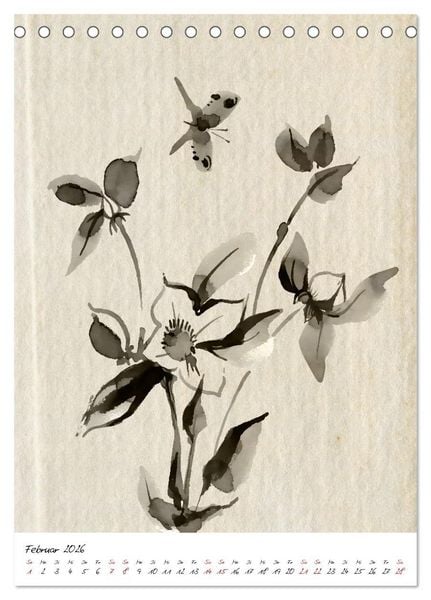 Produktbild: Sumi-e Kunst im japanischen Stil (Tischkalender 2026 DIN A5 hoch), CALVENDO Monatskalender