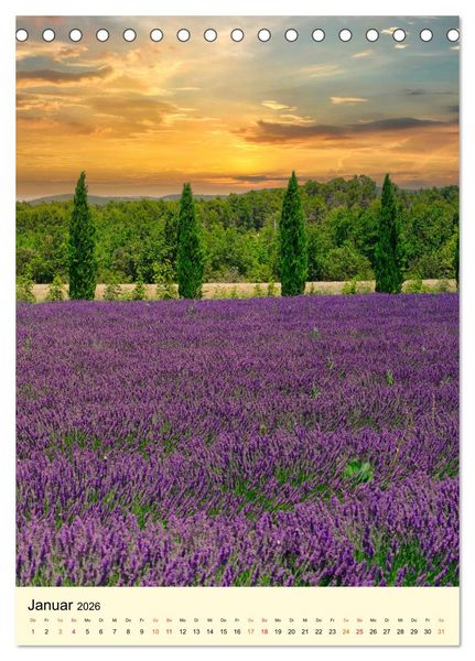 Produktbild: Provence Lavendel Paradies (Tischkalender 2026 DIN A5 hoch), CALVENDO Monatskalender