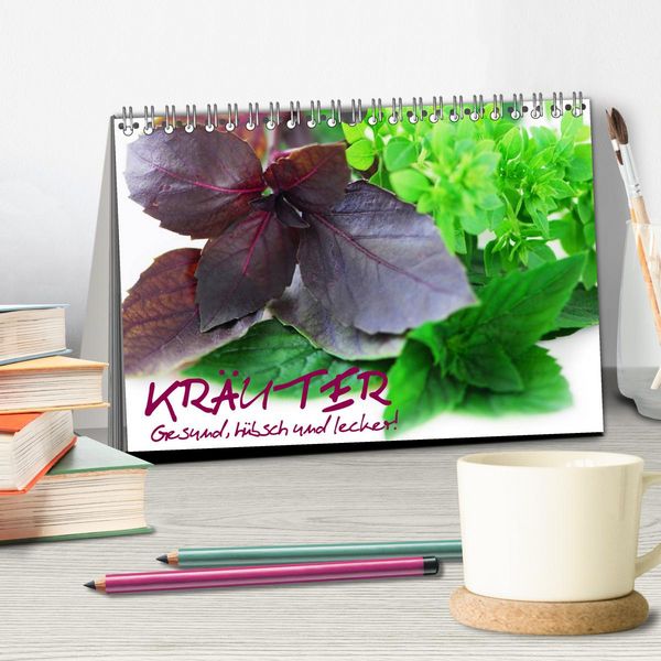 Produktbild: Kr&auml;uter - Gesund, h&uuml;bsch und lecker (Tischkalender 2026 DIN A5 quer), CALVENDO Monatskalender