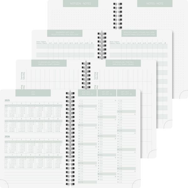 BRUNNEN Schülerkalender (2025/2026) "Bloom", 2 Seiten = 1 Woche, A5, 208 Seiten, PP-Umschlag, mehrfarbig