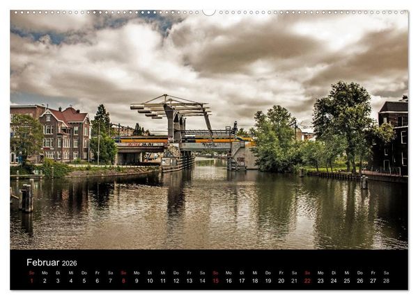 Produktbild: psychadelic Amsterdam - Stadtansichten zwischen Tag und Traum (Wandkalender 2026 DIN A2 quer), CALVENDO Monatskalender