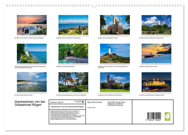 Produktbild: Impressionen von der Ostseeinsel R&uuml;gen (hochwertiger Premium Wandkalender 2026 DIN A2 quer), Kunstdruck in Hochglanz