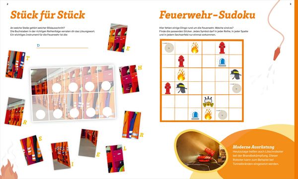 Produktbild: WAS IST WAS R&auml;tseln und Stickern: Feuerwehr