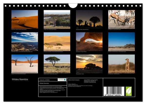 Produktbild: Wildes Namibia (Wandkalender 2026 DIN A4 quer), CALVENDO Monatskalender