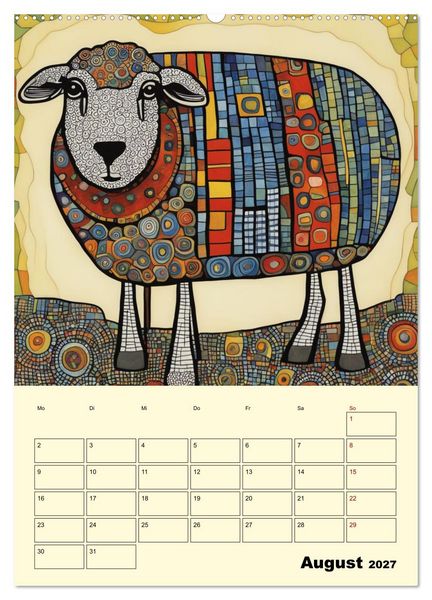 Produktbild: Farbenfrohe Tiermalerei (hochwertiger Premium Wandkalender 2027 DIN A2 hoch), Kunstdruck in Hochglanz
