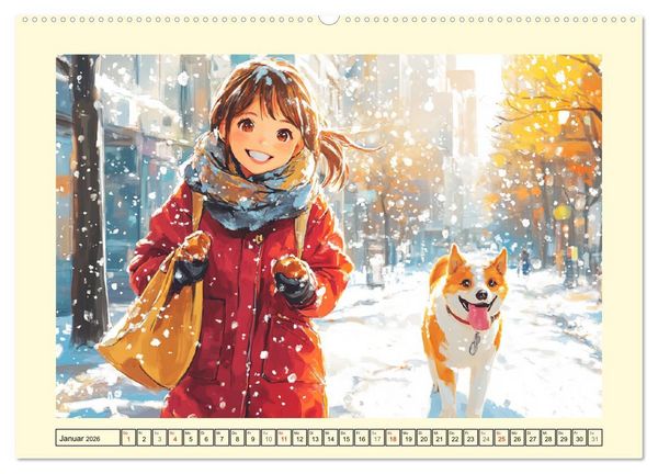 Produktbild: Manga M&auml;dchen. Ein Jahr voller Stadtabenteuer (Wandkalender 2026 DIN A2 quer), CALVENDO Monatskalender