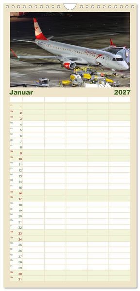 Produktbild: Familienplaner 2027 - Flugzeuge aller Art mit 5 Spalten (Wandkalender, 21 x 45 cm) CALVENDO