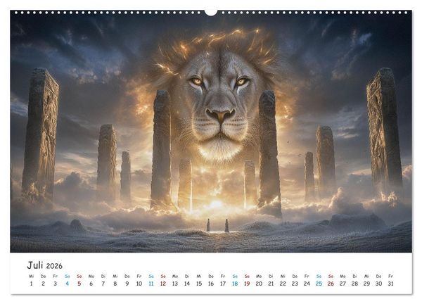Produktbild: Die St&auml;rke der L&ouml;wenw&auml;chter (hochwertiger Premium Wandkalender 2026 DIN A2 quer), Kunstdruck in Hochglanz