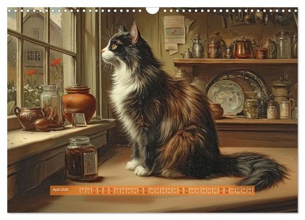 Produktbild: Nostalgische Samtpfoten (Wandkalender 2026 DIN A3 quer), CALVENDO Monatskalender