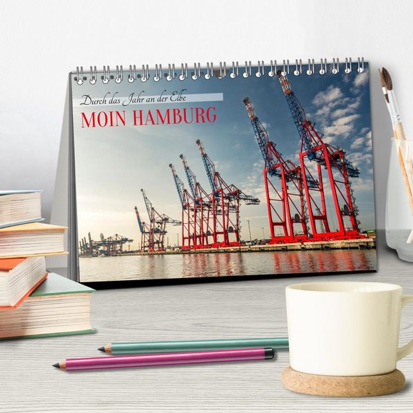 Produktbild: Moin Hamburg - Durch das Jahr an der Elbe (Tischkalender 2026 DIN A5 quer), CALVENDO Monatskalender