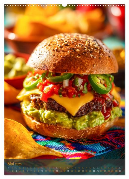 Produktbild: Burger Kalender - Foodporn f&uuml;r echte Burgerfans (hochwertiger Premium Wandkalender 2026 DIN A2 hoch), Kunstdruck in Hochglanz