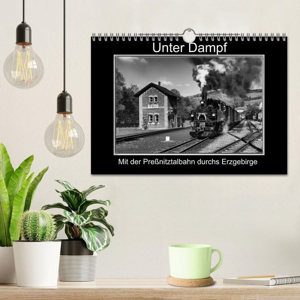 Produktbild: Unter Dampf - Mit der Pre&szlig;nitztalbahn durchs Erzgebirge (Wandkalender 2026 DIN A4 quer), CALVENDO Monatskalender
