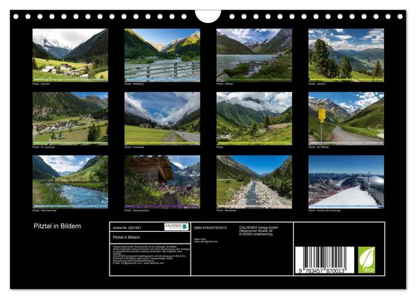 Produktbild: Pitztal in Bildern (Wandkalender 2026 DIN A4 quer), CALVENDO Monatskalender