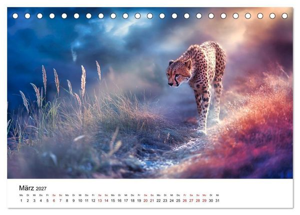 Produktbild: Eleganz und Instinkt - die beeindruckende Welt der Geparden (Tischkalender 2027 DIN A5 quer), CALVENDO Monatskalender