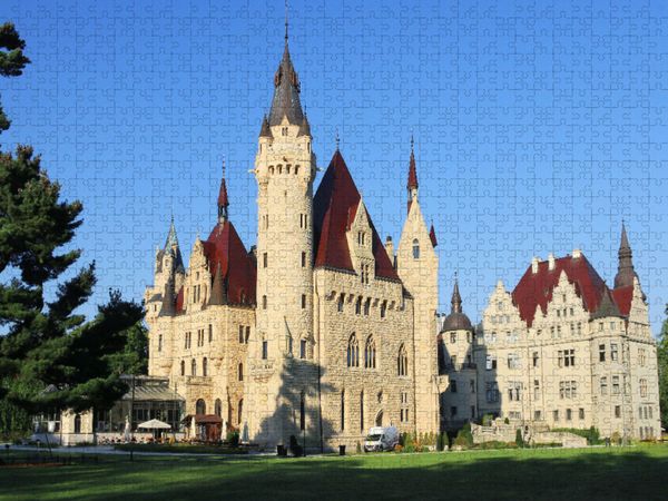 Produktbild: CALVENDO Puzzle Schloss Moschen (Moszna Zamek) im s&uuml;dlichen Polen | 1000 Teile Lege-Gr&ouml;&szlig;e 64x48cm Foto-Puzzle f&uuml;r gl&uuml;ckliche Stunden
