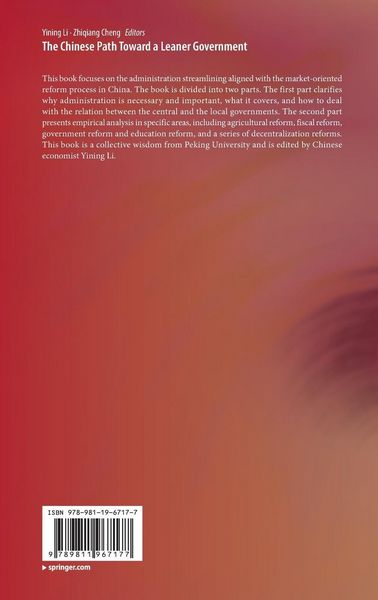 Produktbild: The Chinese Path Toward a Leaner Government