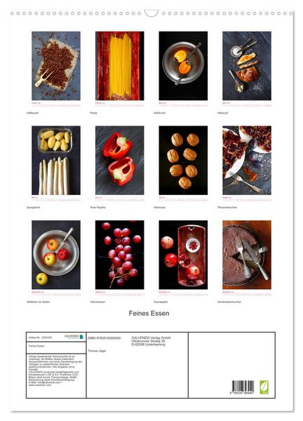 Produktbild: Feines Essen (Wandkalender 2026 DIN A2 hoch), CALVENDO Monatskalender