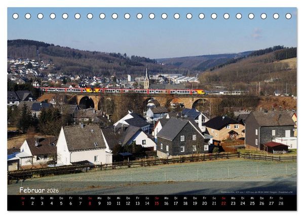 Produktbild: Eisenbahn im Kreis Siegen-Wittgenstein (Tischkalender 2026 DIN A5 quer), CALVENDO Monatskalender