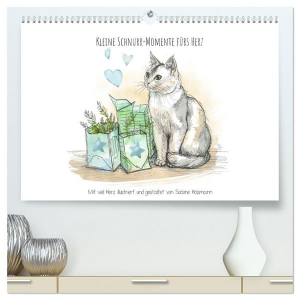Produktbild: Kleine Schnurr-Momente f&uuml;rs Herz (hochwertiger Premium Wandkalender 2026 DIN A2 quer), Kunstdruck in Hochglanz