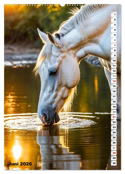 Produktbild: Pferdekalender - Wundersch&ouml;ne Pferde in Natur und Portraits (hochwertiger Premium Wandkalender 2026 DIN A2 hoch), Kunstdruck in Hochglanz