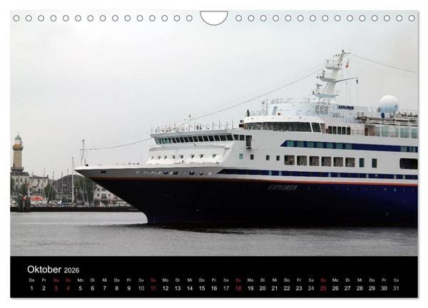 Produktbild: Cruiseliner in Warnem&uuml;nde (Wandkalender 2026 DIN A4 quer), CALVENDO Monatskalender