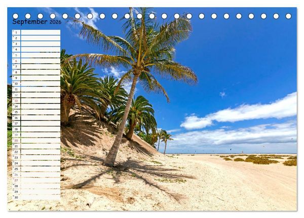 Produktbild: FUERTEVENTURA Geburtstagskalender mit Planerfunktion (Tischkalender 2026 DIN A5 quer), CALVENDO Monatskalender