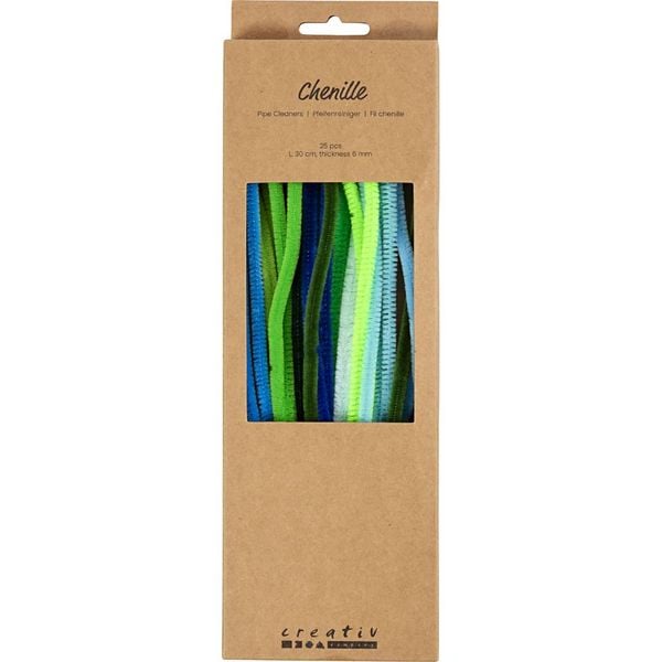 Produktbild: Creativ Company Chenilledraht, L 30 cm, Dicke 6 mm, sortiert Farben, 25 Stk sortiert