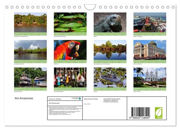 Produktbild: Am Amazonas (Wandkalender 2026 DIN A4 quer), CALVENDO Monatskalender