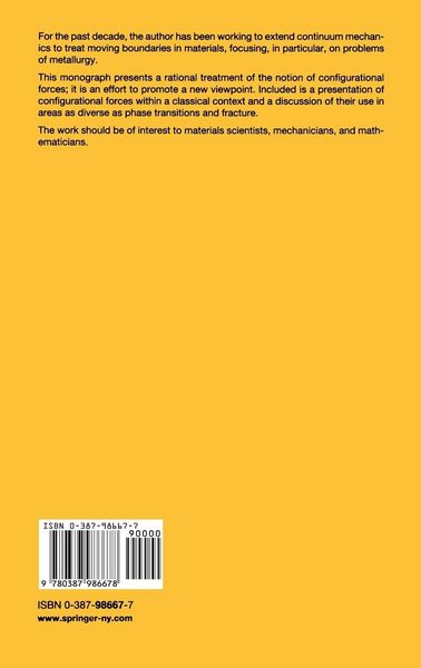 Produktbild: Configurational Forces as Basic Concepts of Continuum Physics
