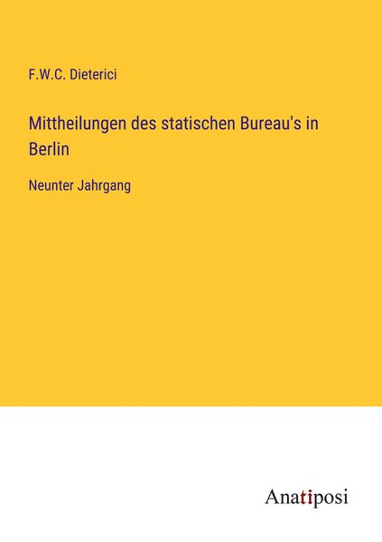 Produktbild: Mittheilungen des statischen Bureau's in Berlin