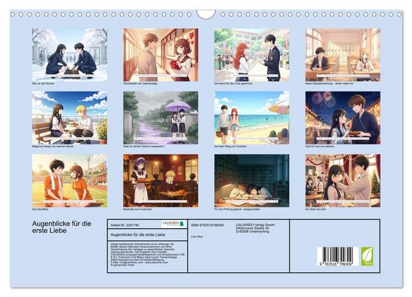 Produktbild: Augenblicke f&uuml;r die erste Liebe (Wandkalender 2027 DIN A3 quer), CALVENDO Monatskalender