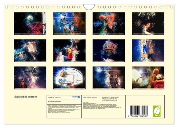 Produktbild: Basketball extrem (Wandkalender 2026 DIN A4 quer), CALVENDO Monatskalender