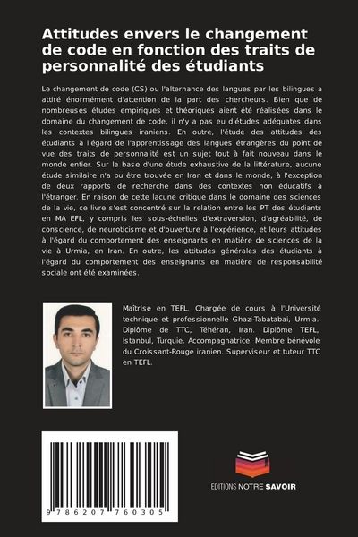 Produktbild: Attitudes envers le changement de code en fonction des traits de personnalit&eacute; des &eacute;tudiants