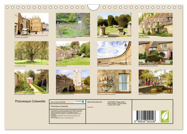 Produktbild: Picturesque Cotswolds (Wall Calendar 2026 DIN A4 landscape), CALVENDO 12 Month Wall Calendar
